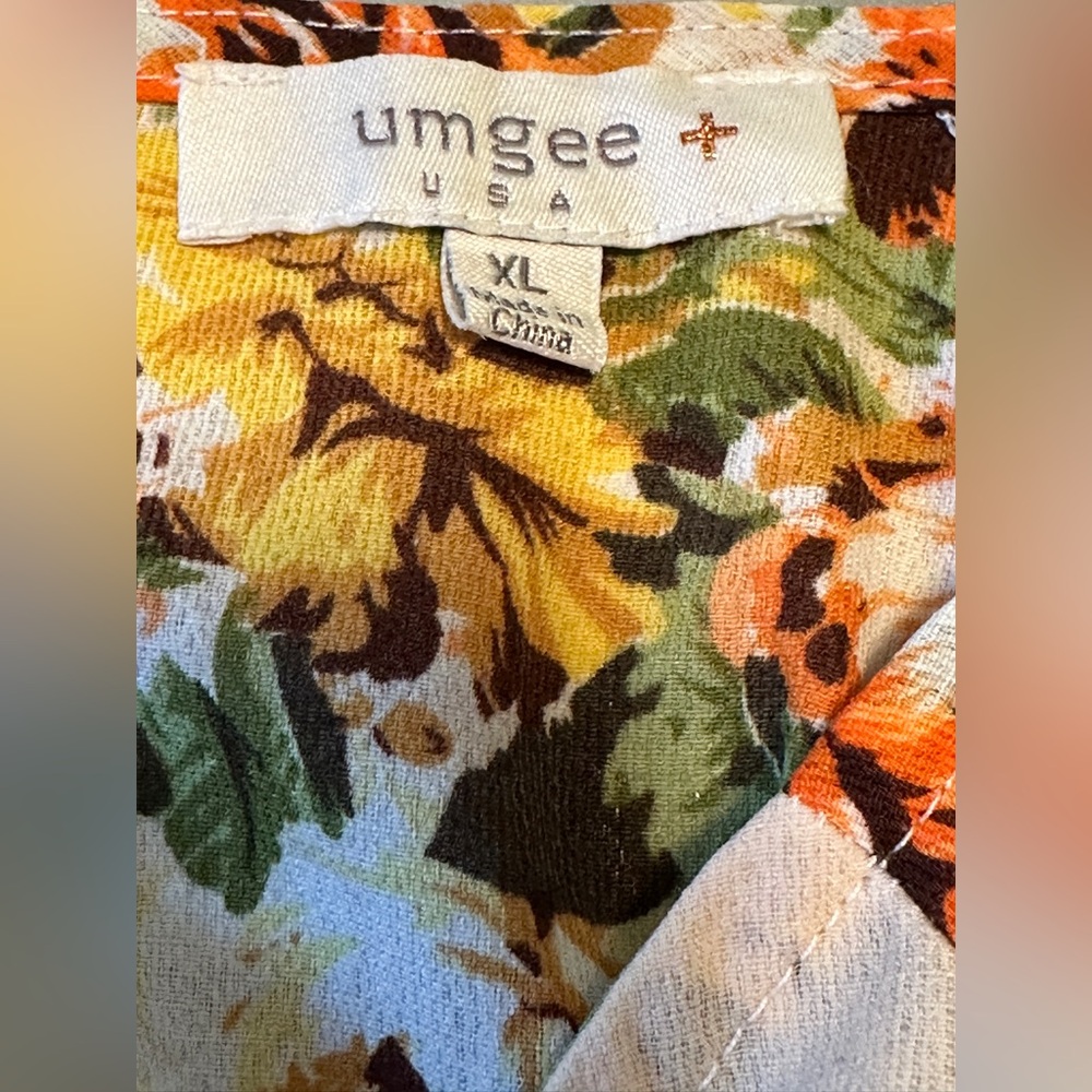 Umgee Rehab USA Floral Short Ruffle Sleeves Button Closure Dress SZ XL - Picture 11 of 11